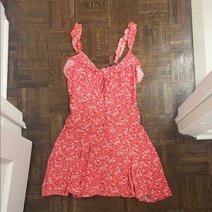 Floral Ruffle Strap Sundress - Pink/Coral
